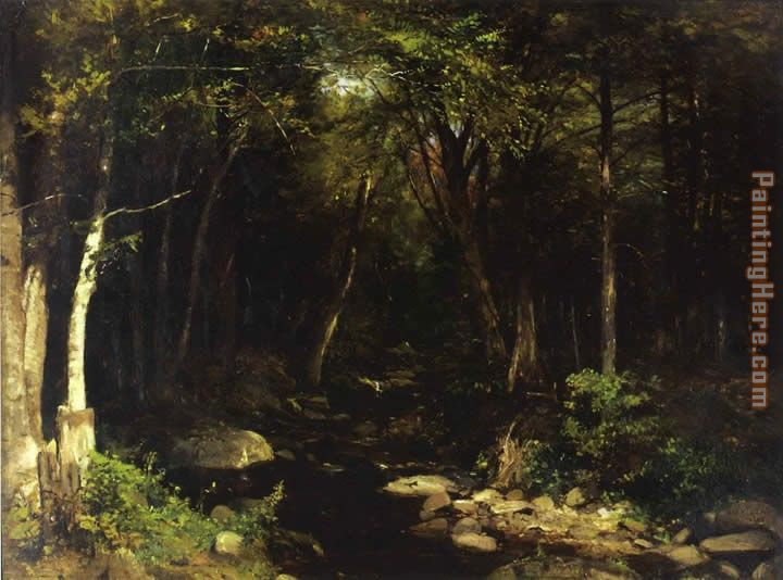 Woodland Stream painting - Alexander Helwig Wyant Woodland Stream art painting